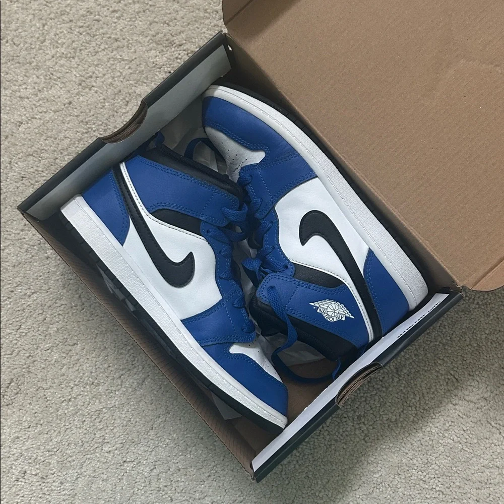 Nike Air Jordan | 1 Mid GS Blue Sneakers | 3 Y